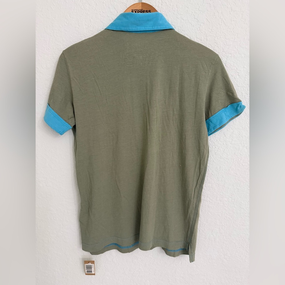 New Diesel Polo Button T-shirt Size Large Men’s Short Sleeve Blue & Gray - Picture 3 of 5